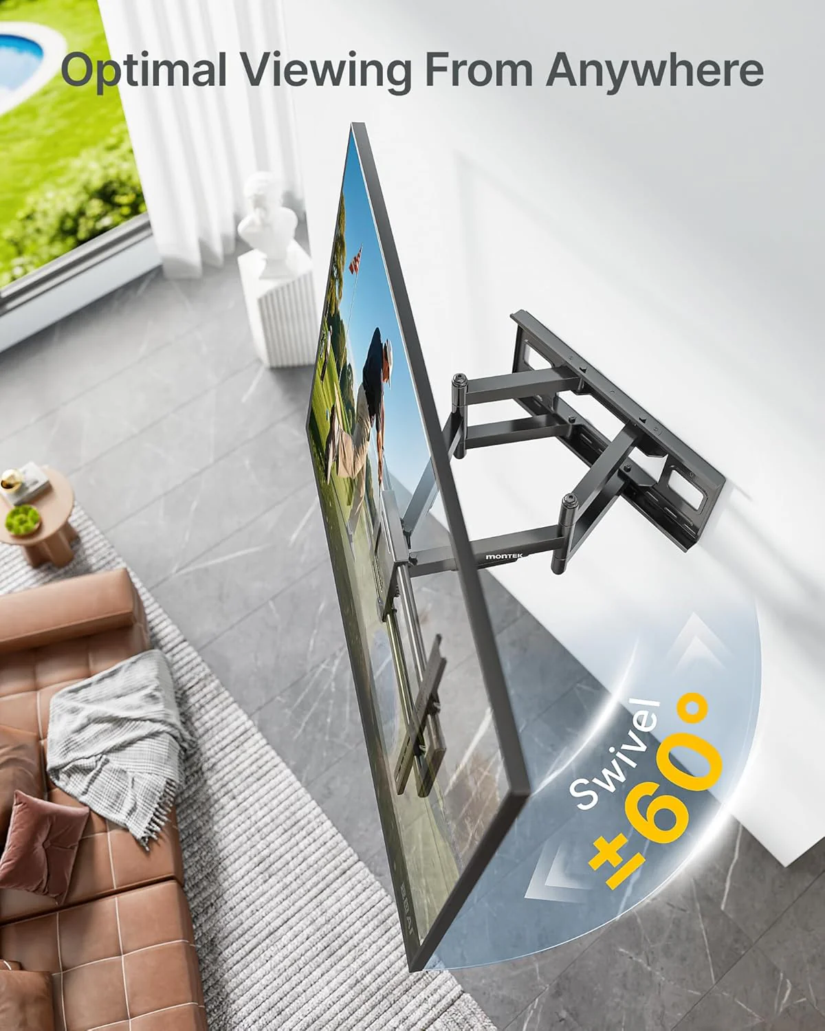 Heavy Duty XXL Full Motion TV Wall Mount for 60"-120" TVs | HW1277BK - Image 5