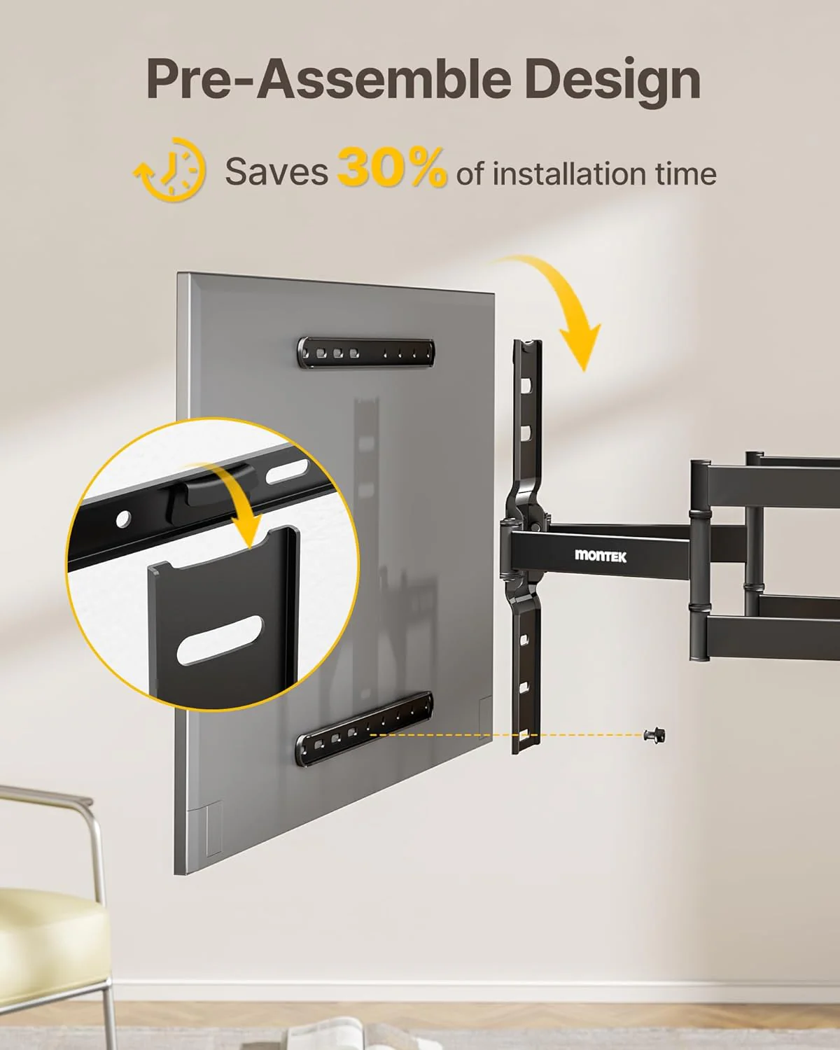 Ultra Slim TV Wall Mount for 37“-75” TVs | HW1267BK - Image 5