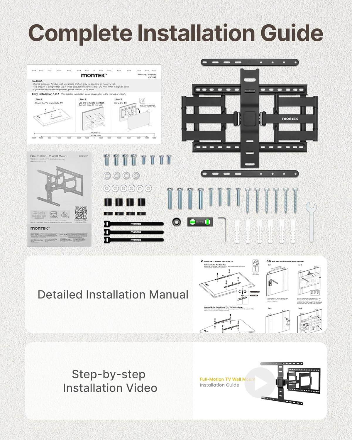 Ultra Slim TV Wall Mount for 37“-75” TVs | HW1267BK - Image 9