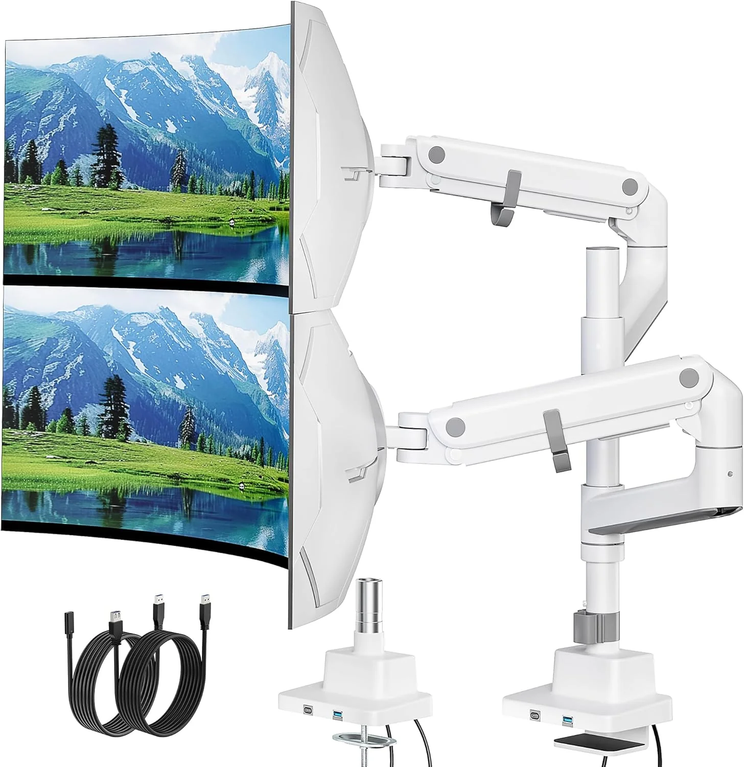 Ultrawide Dual Monitor Arm for 17"-57" Screens | MA1001UCPWH-D