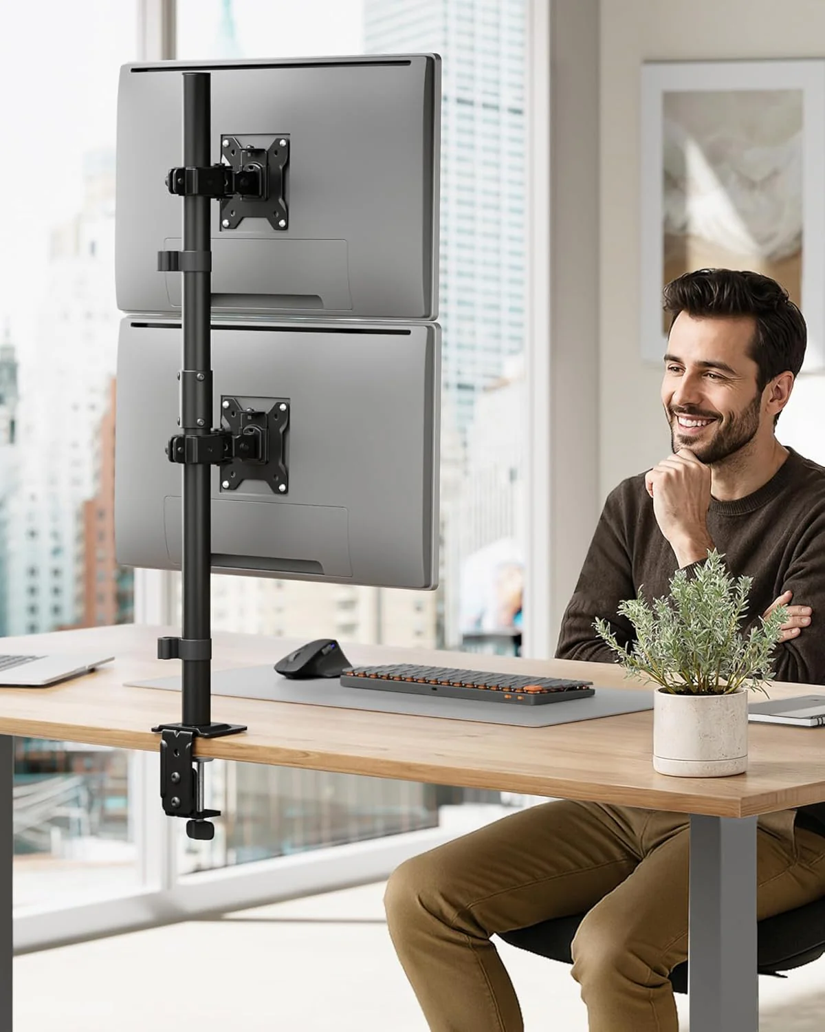 Vertical Dual Monitor Mount | MA1006PBK-V - Image 8